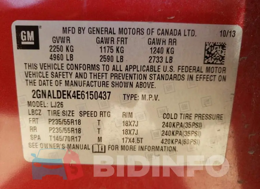2GNALDEK4E6150437 Photo# 12