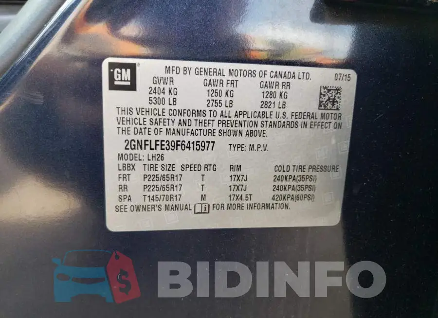 2GNFLFE39F6415977 Photo# 13