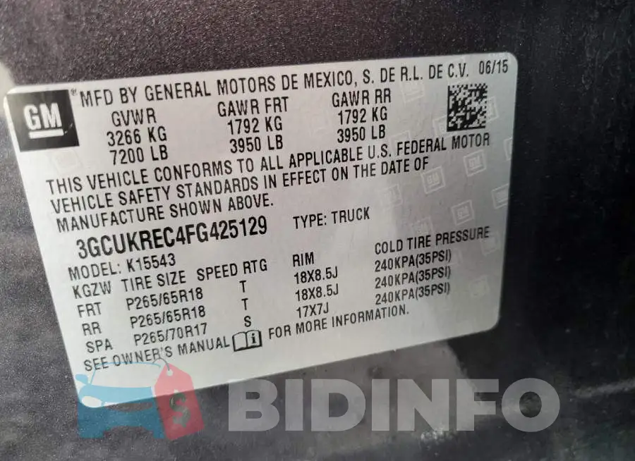 3GCUKREC4FG425129 Photo# 13