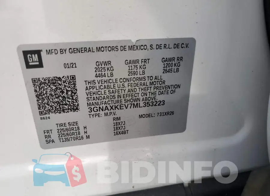 3GNAXKEV7ML353223 Photo# 14