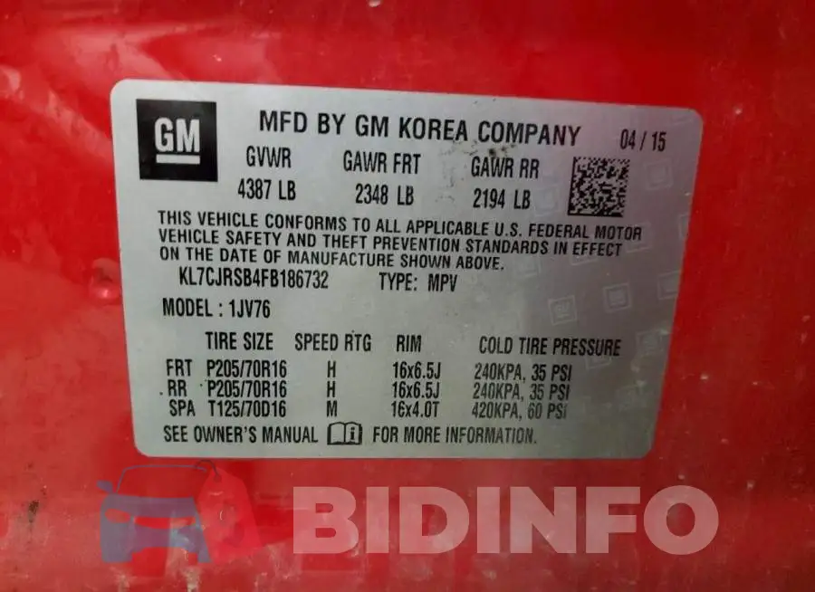 KL7CJRSB4FB186732 Photo# 13