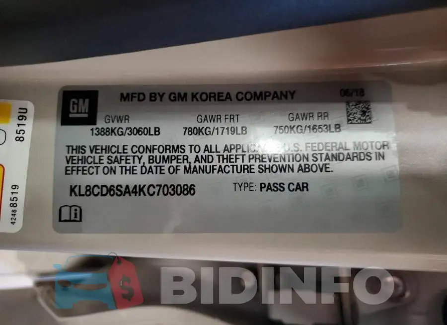 KL8CD6SA4KC703086 Photo# 12