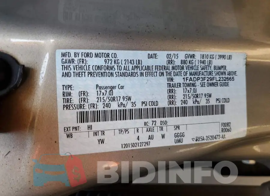1FADP3F29FL232665 Photo# 12