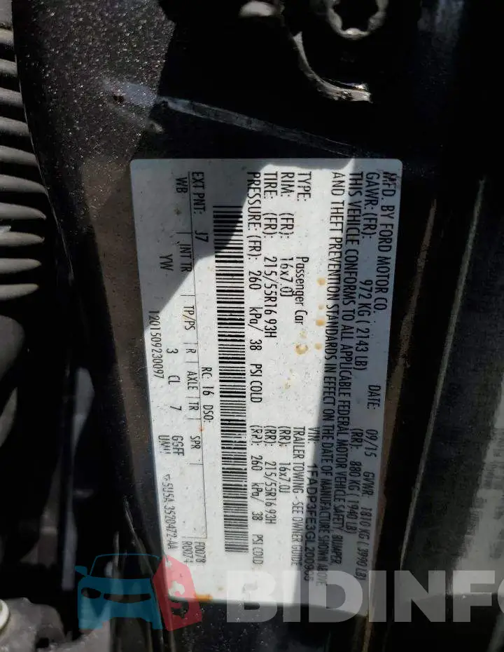 1FADP3FE3GL200905 Photo# 12