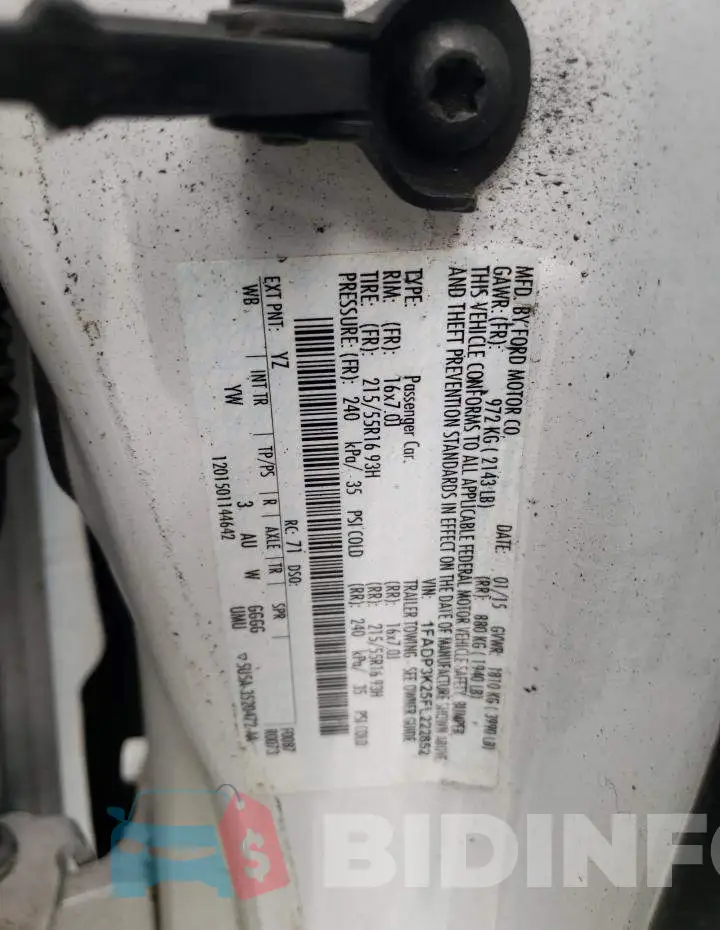 1FADP3K25FL222852 Photo# 12
