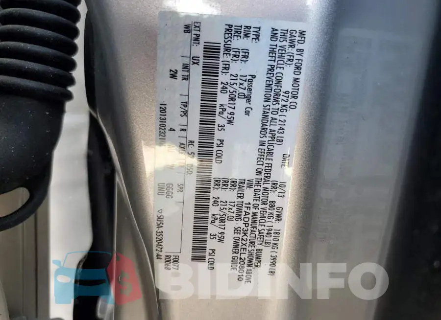 1FADP3K2XEL208010 Photo# 12