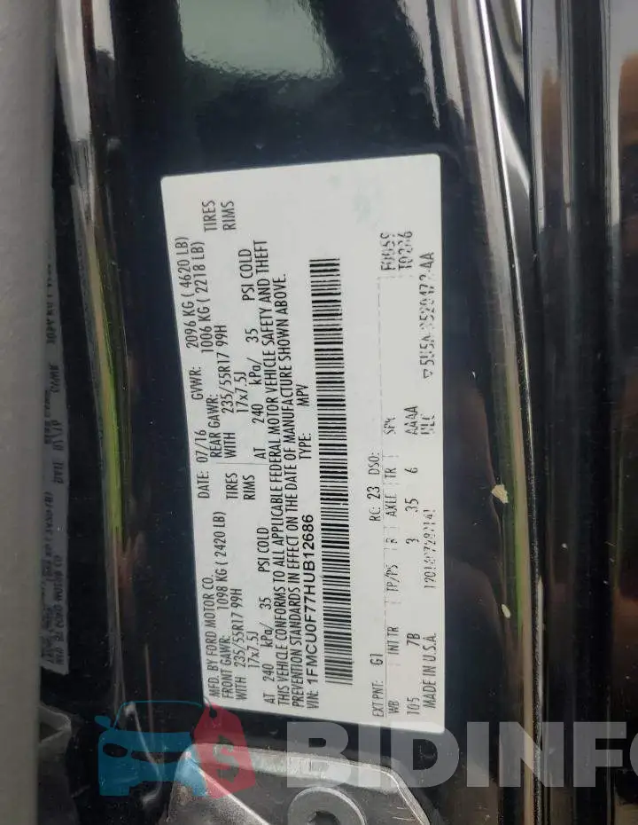 1FMCU0F77HUB12686 Photo# 12