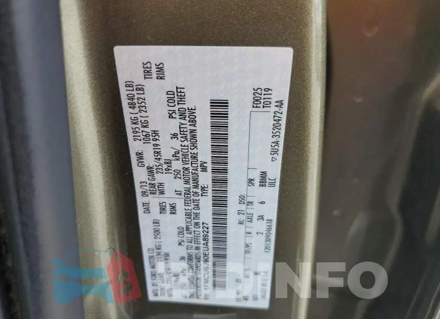 1FMCU9J90EUA89227 Photo# 13