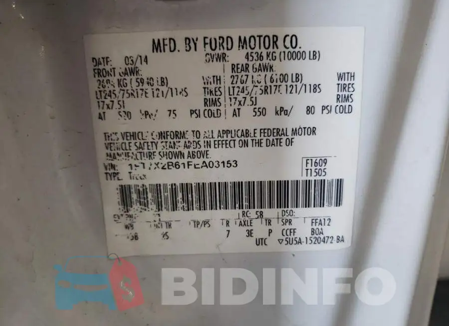 1FT7X2B61FEA03153 Photo# 12