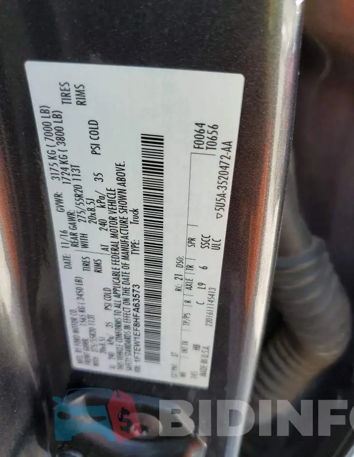 1FTEW1EF8HFA63573 Photo# 12