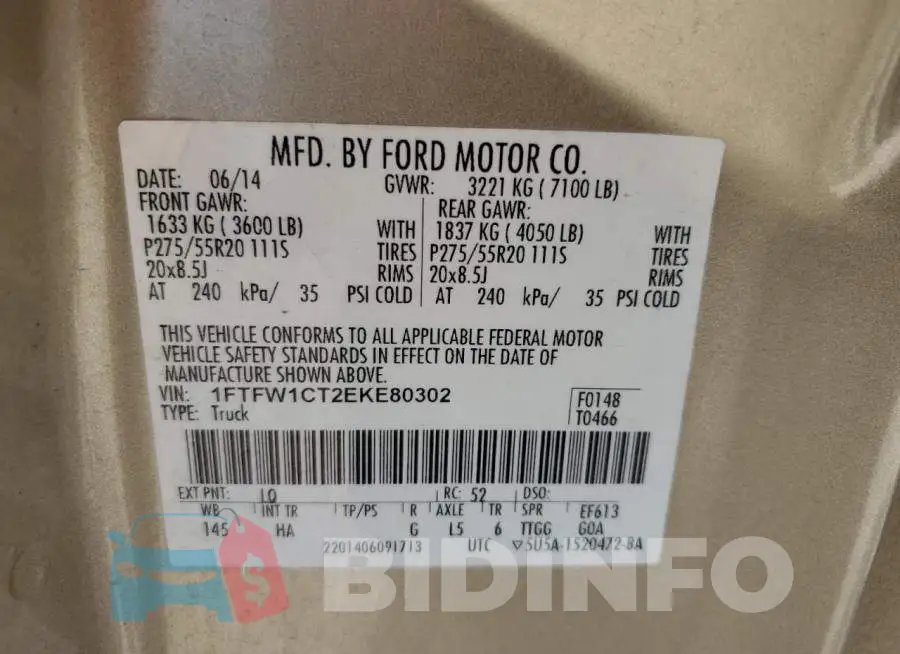1FTFW1CT2EKE80302 Photo# 12