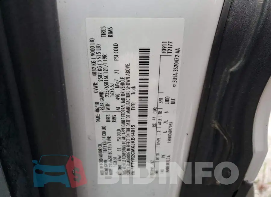 1FTYR2CMXJKB14015 Photo# 13