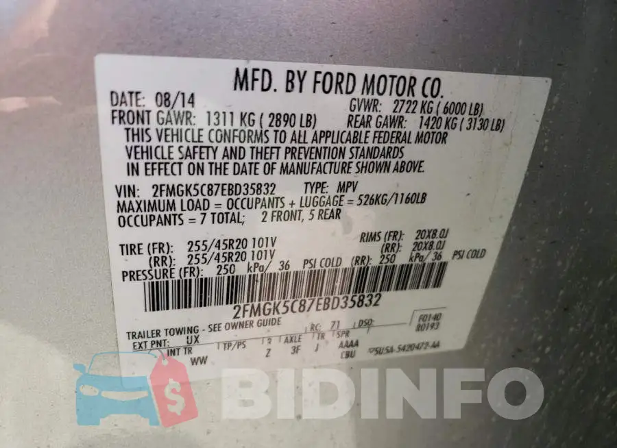 2FMGK5C87EBD35832 Photo# 13