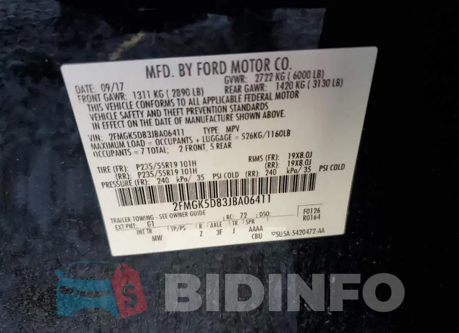 2FMGK5D83JBA06411 Photo# 12
