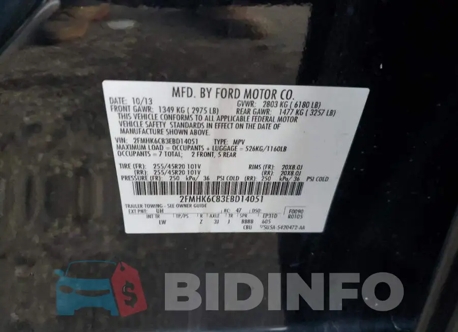 2FMHK6C83EBD14051 Photo# 12