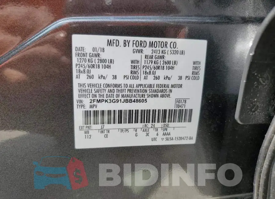 2FMPK3G91JBB48605 Photo# 12