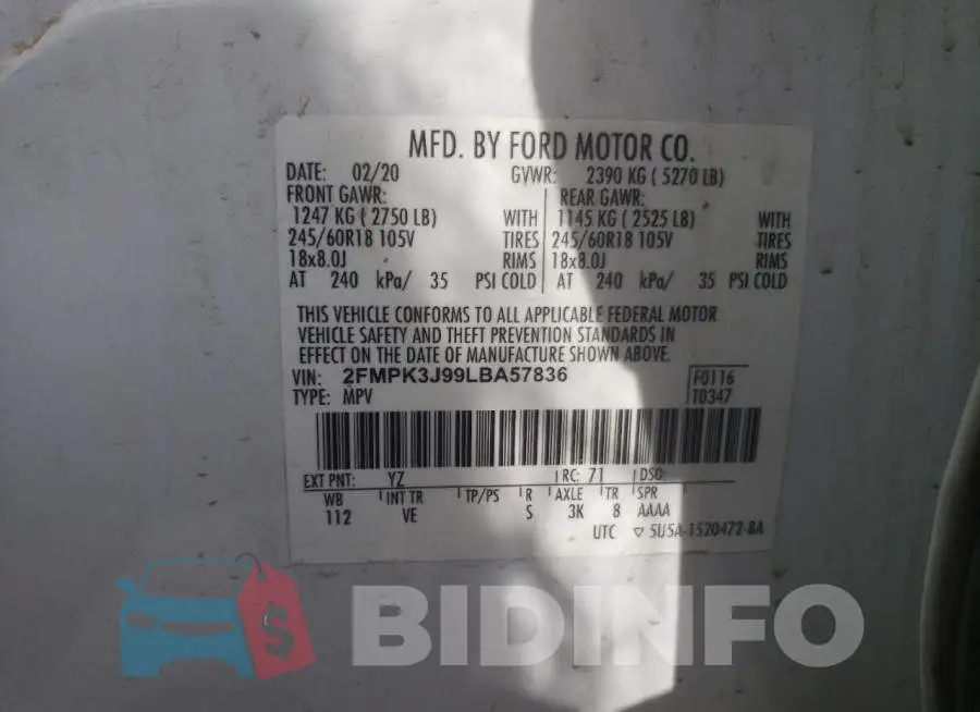 2FMPK3J99LBA57836 Photo# 14