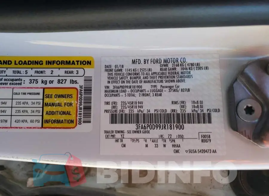 3FA6P0D99JR181900 Photo# 12
