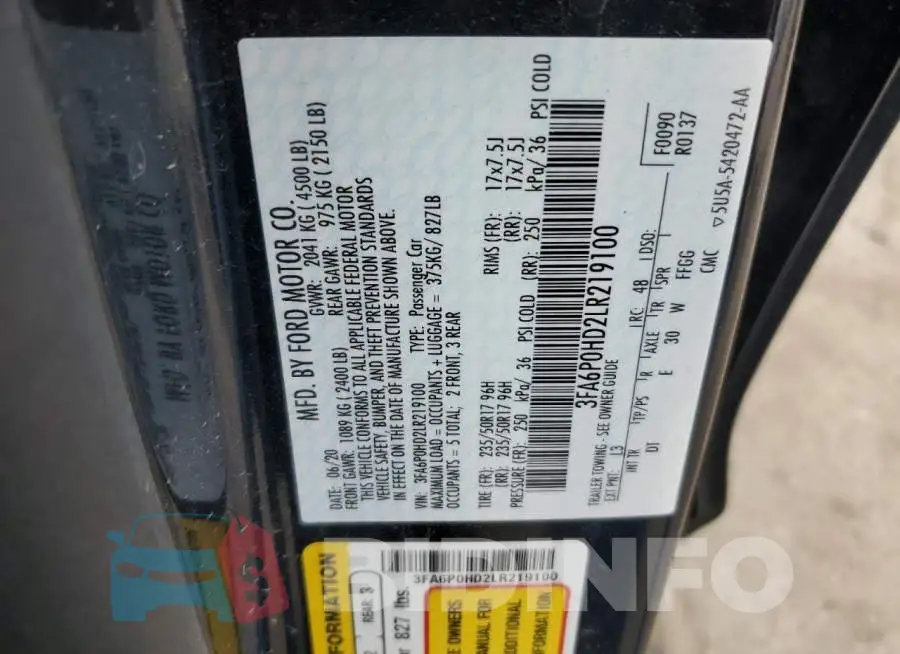 3FA6P0HD2LR219100 Photo# 12