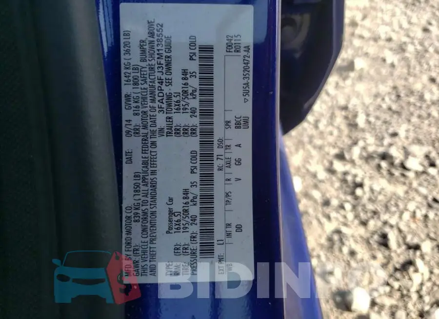 3FADP4FJ3FM138552 Photo# 12