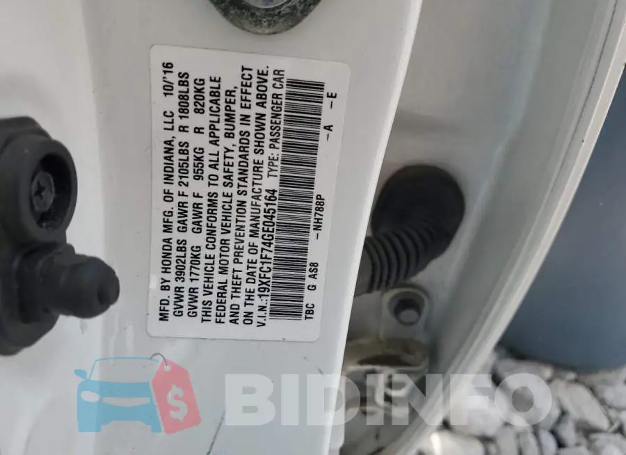 19XFC1F74GE045164 Photo# 12
