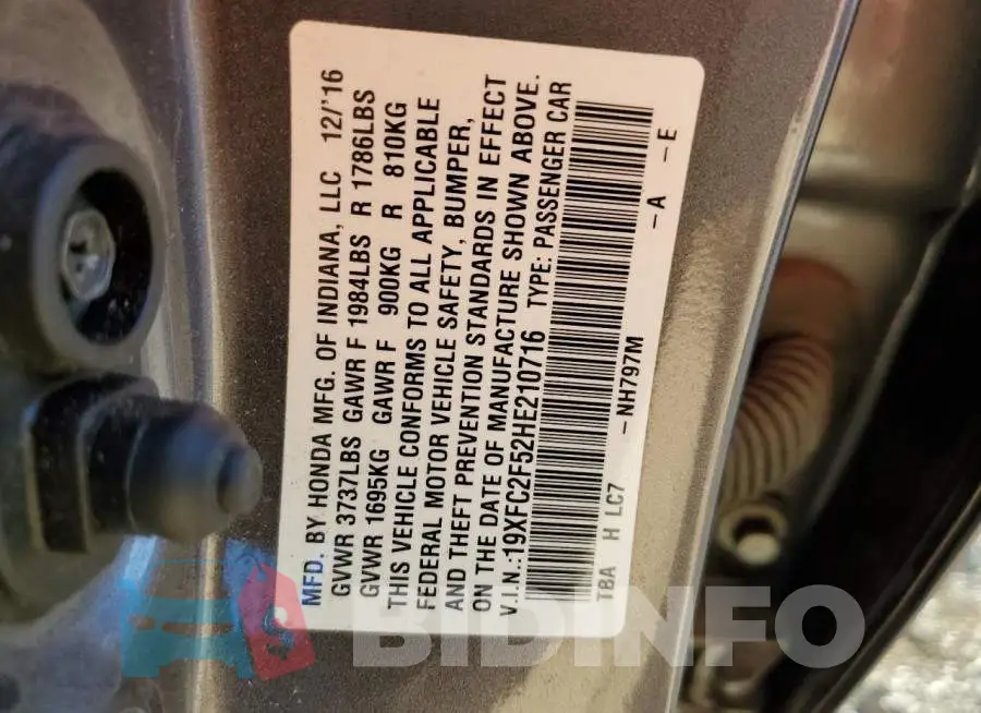19XFC2F52HE210716 Photo# 13