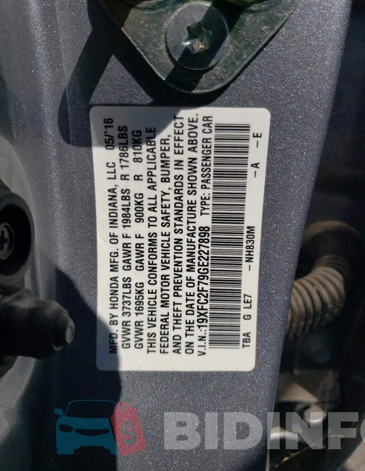 19XFC2F79GE227898 Photo# 13