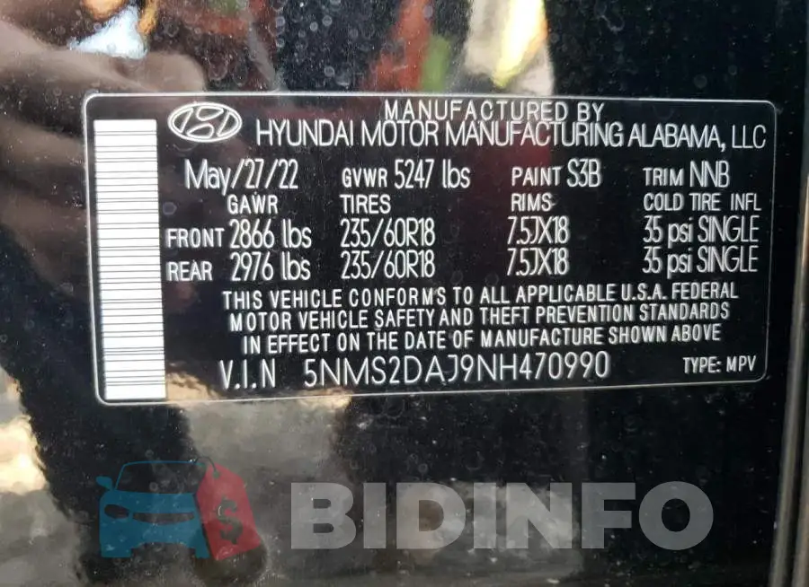 5NMS2DAJ9NH470990 Photo# 12