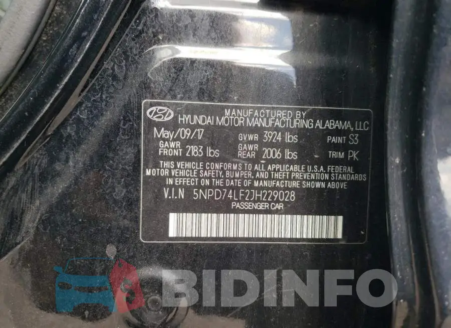 5NPD74LF2JH229028 Photo# 12