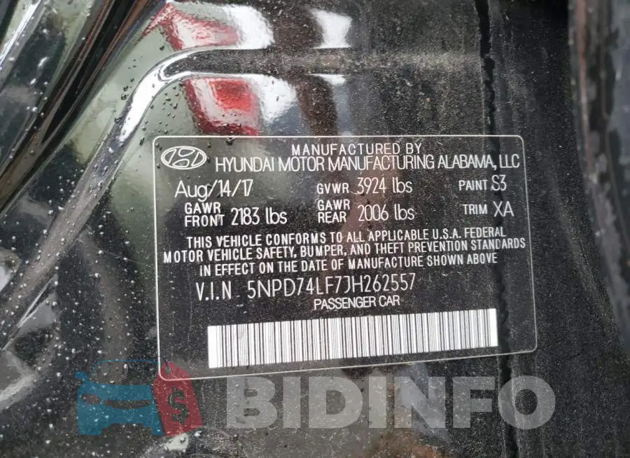 5NPD74LF7JH262557 Photo# 12