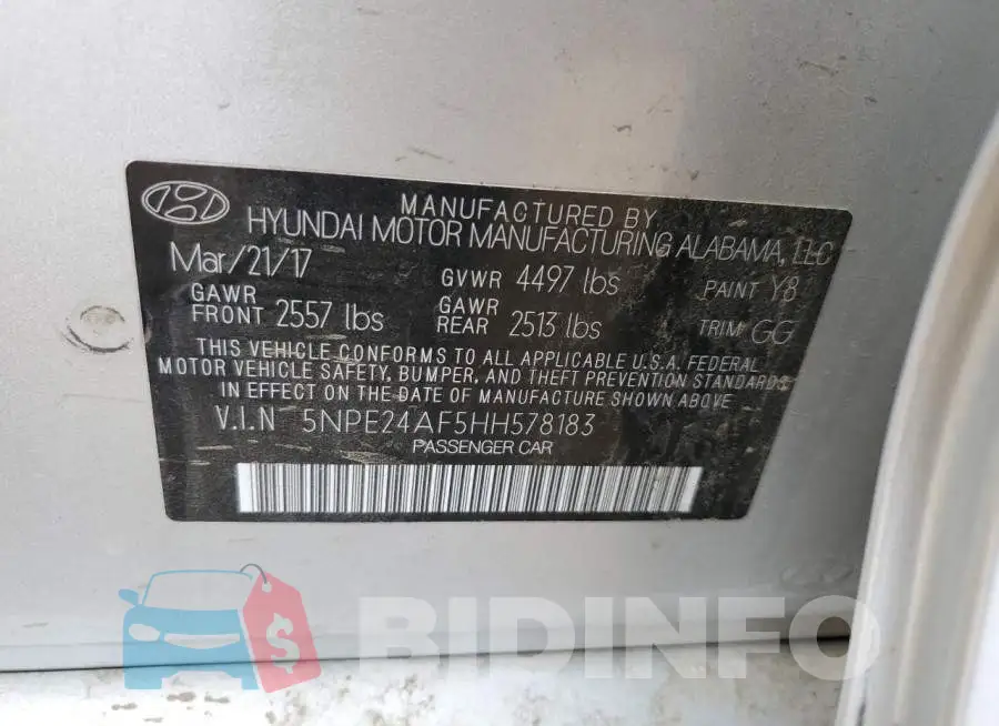 5NPE24AF5HH578183 Photo# 12