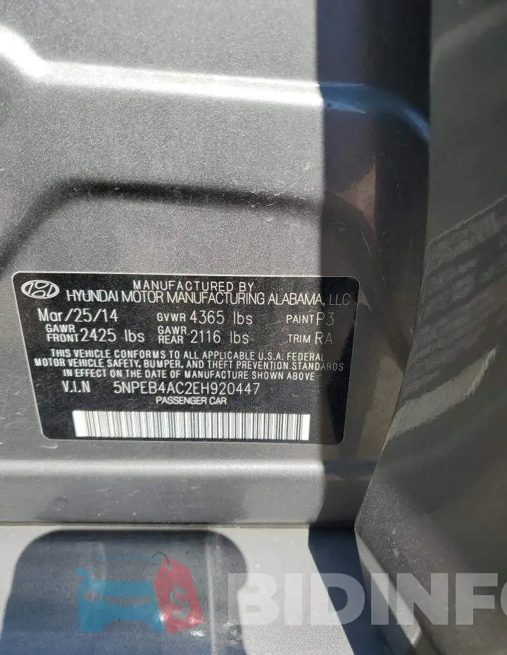 5NPEB4AC2EH920447 Photo# 12
