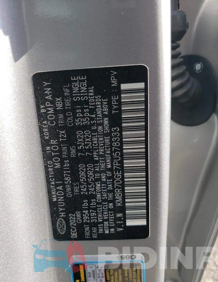 KM8R7DGE7PU578333 Photo# 13