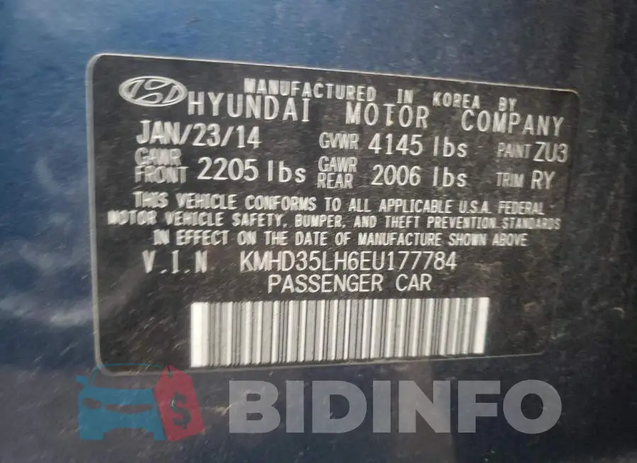 KMHD35LH6EU177784 Photo# 12