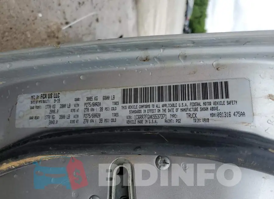 1C6RR7FGXKS537371 Photo# 13