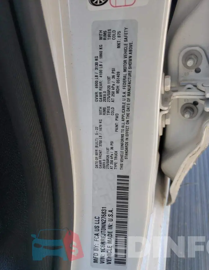 1C6RREJT0NN276831 Photo# 12