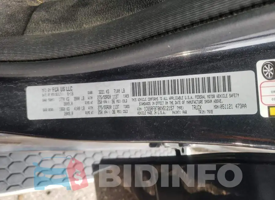 1C6SRFBT8KN512157 Photo# 13