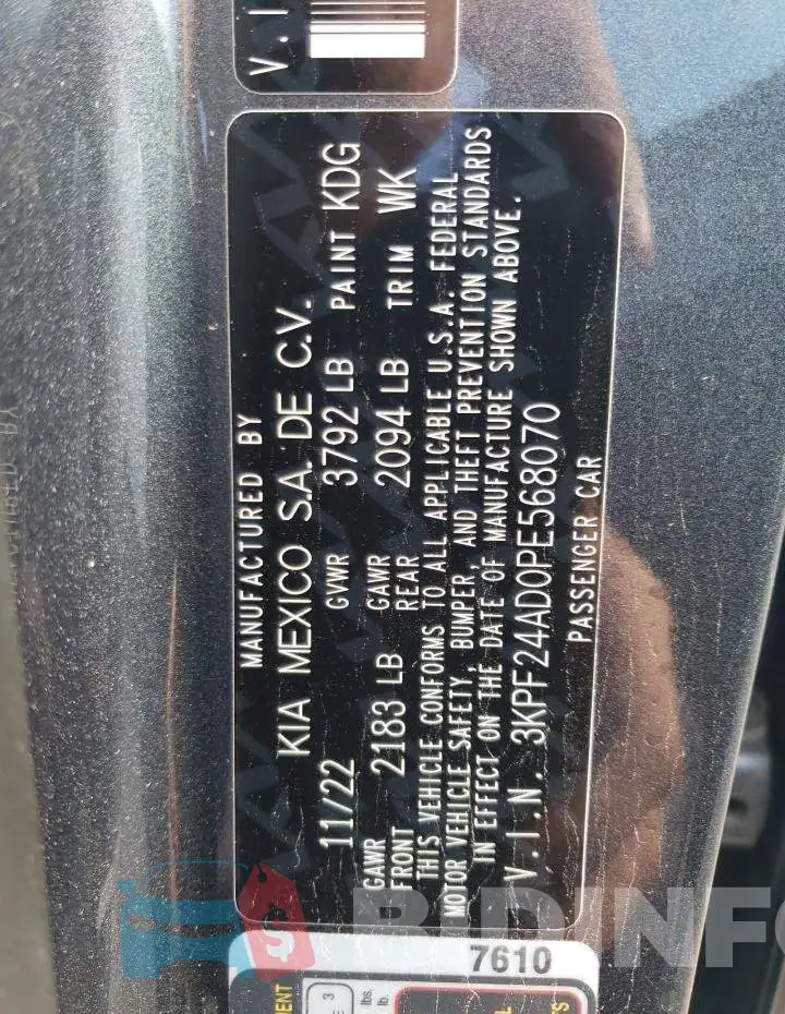 3KPF24AD0PE568070 Photo# 13