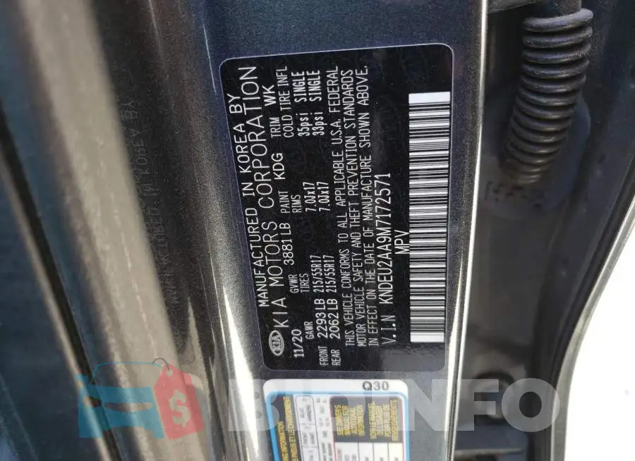 KNDEU2AA9M7172571 Photo# 14