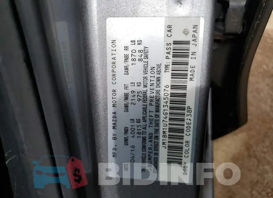 JM1BM1U74G1345076 Photo# 12