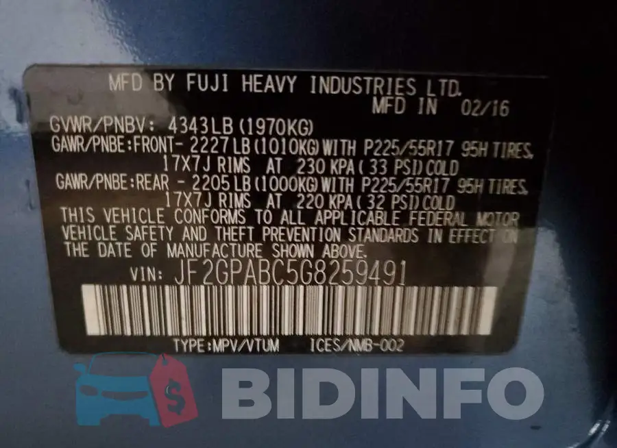 JF2GPABC5G8259491 Photo# 12