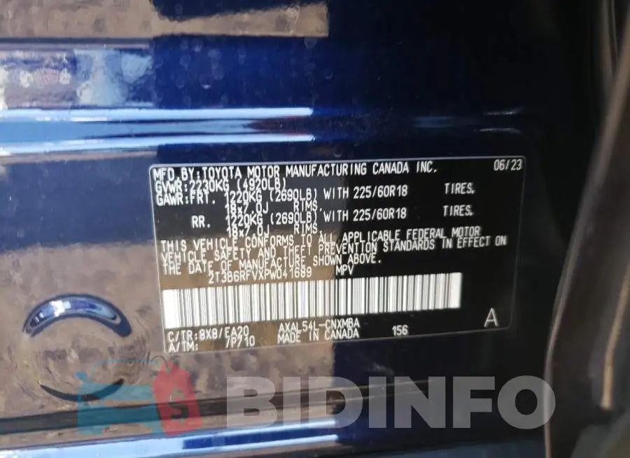 2T3B6RFVXPW041689 Photo# 12