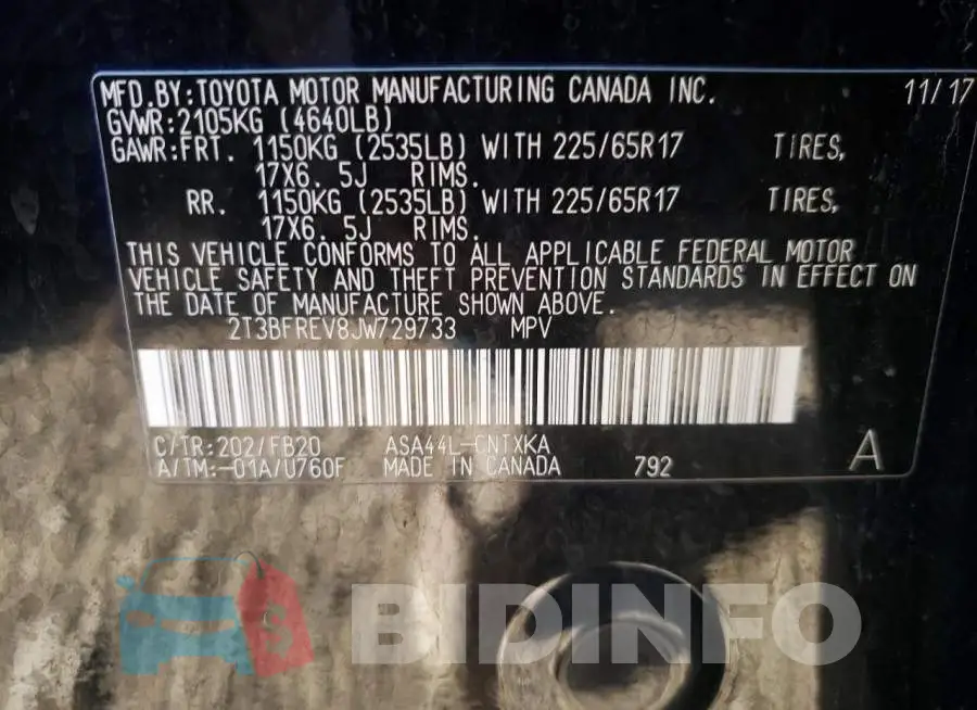 2T3BFREV8JW729733 Photo# 12