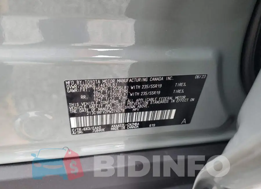 2T3C1RFV2PW274579 Photo# 13