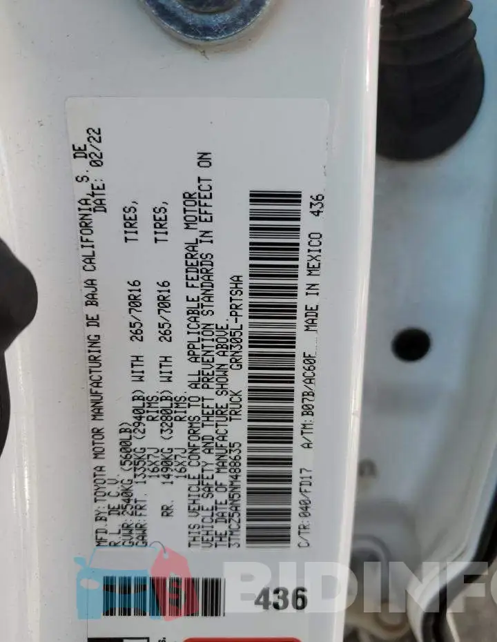 3TMCZ5AN5NM488635 Photo# 13