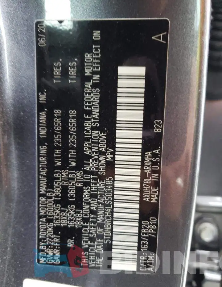 5TDHBRCH4LS503485 Photo# 13