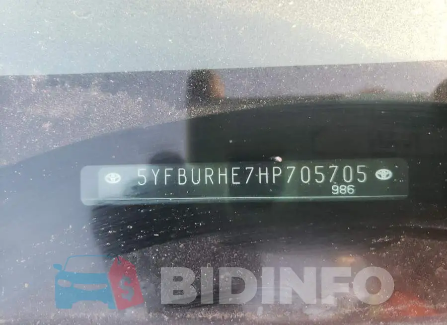 5YFBURHE7HP705705 Photo# 12