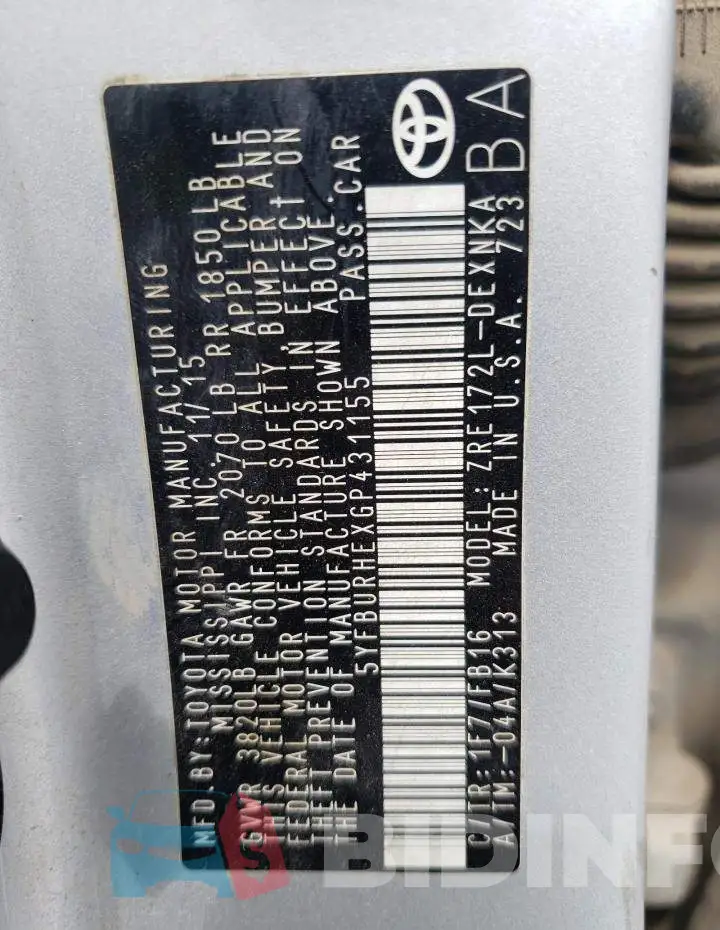 5YFBURHEXGP431155 Photo# 12