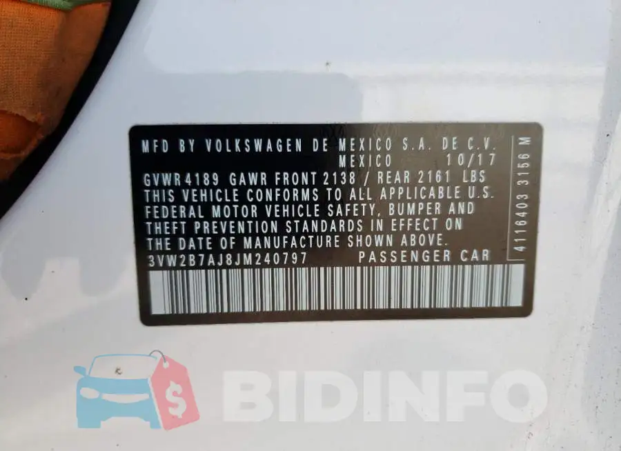 3VW2B7AJ8JM240797 Photo# 12