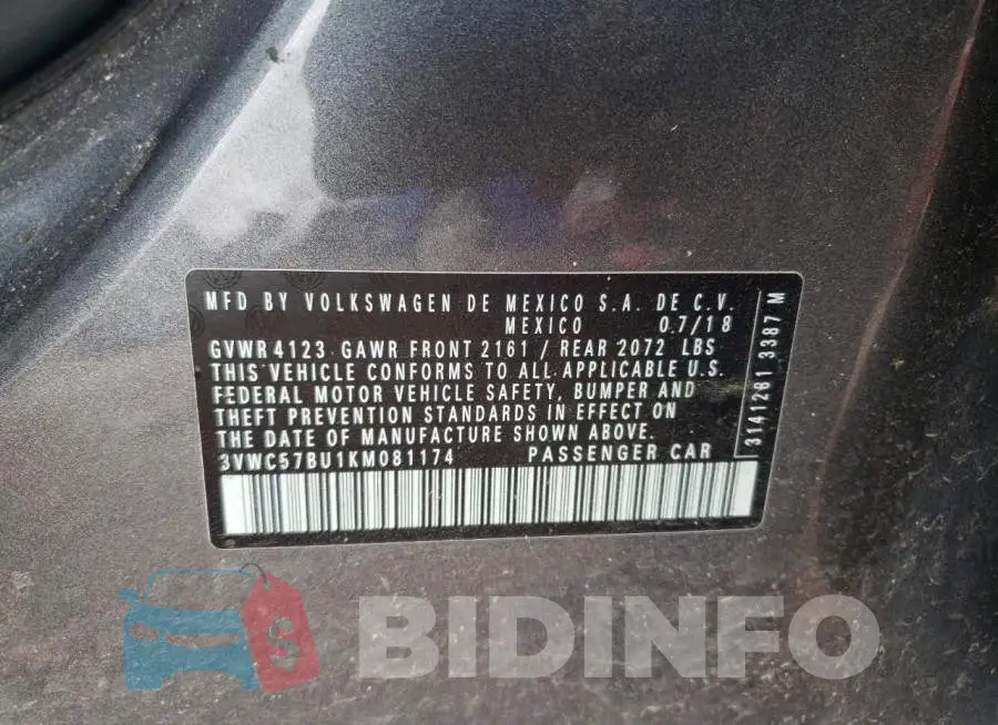 3VWC57BU1KM081174 Photo# 12